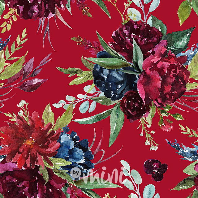 Romantic dívčí šaty - red blossom