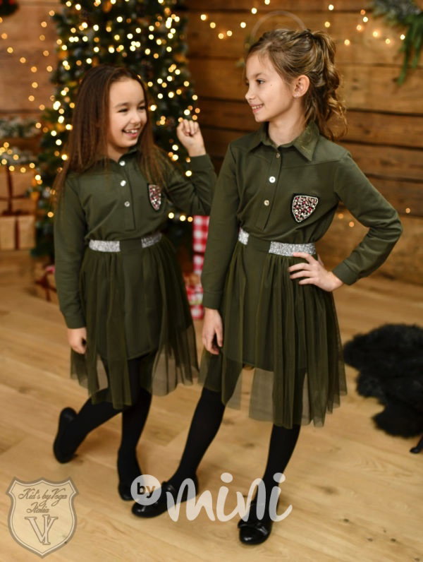 Khaki košilové šaty by Voga