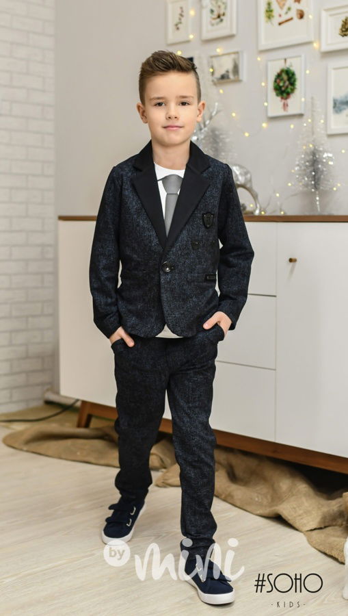 Blue melange elegant pants