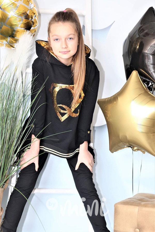 "Q" gold&black atypická mikina