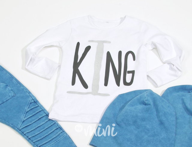 KING longsleeve triko - bílé