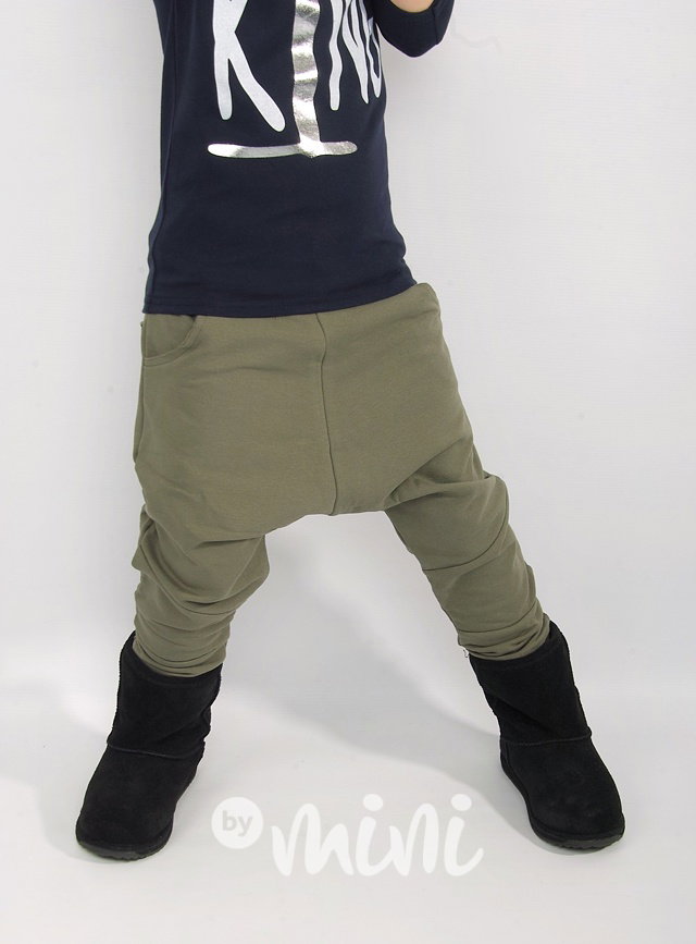 LOW baggy vyteplené tepláky - khaki
