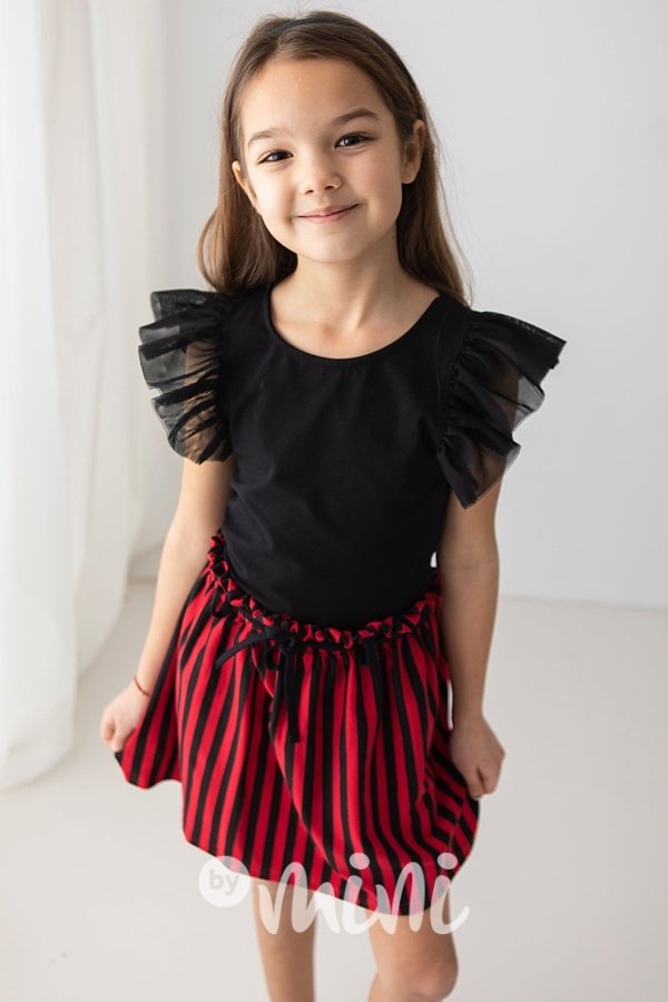 Pruhovaná sukně Lily - černá/červená