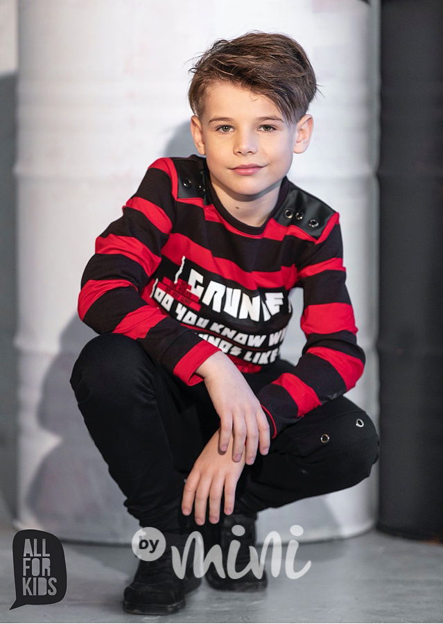 Pruhovaná souprava - red/black