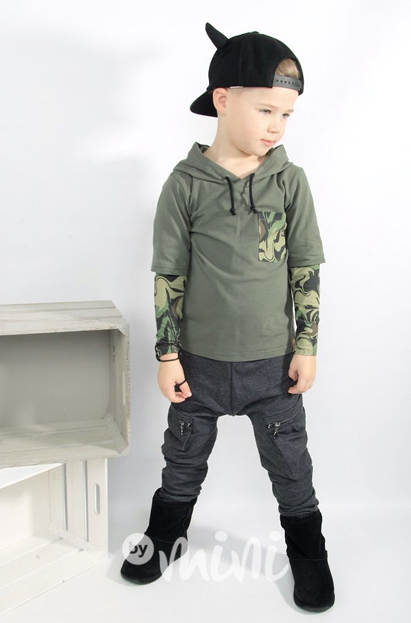 NEW baggy kapsáče šedý melír