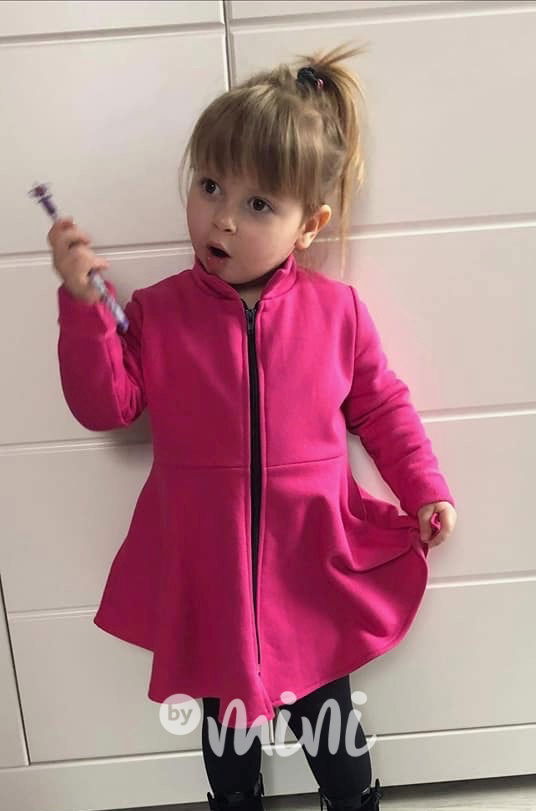 Dětský mikčokabátek na zavazování malinový 8 let