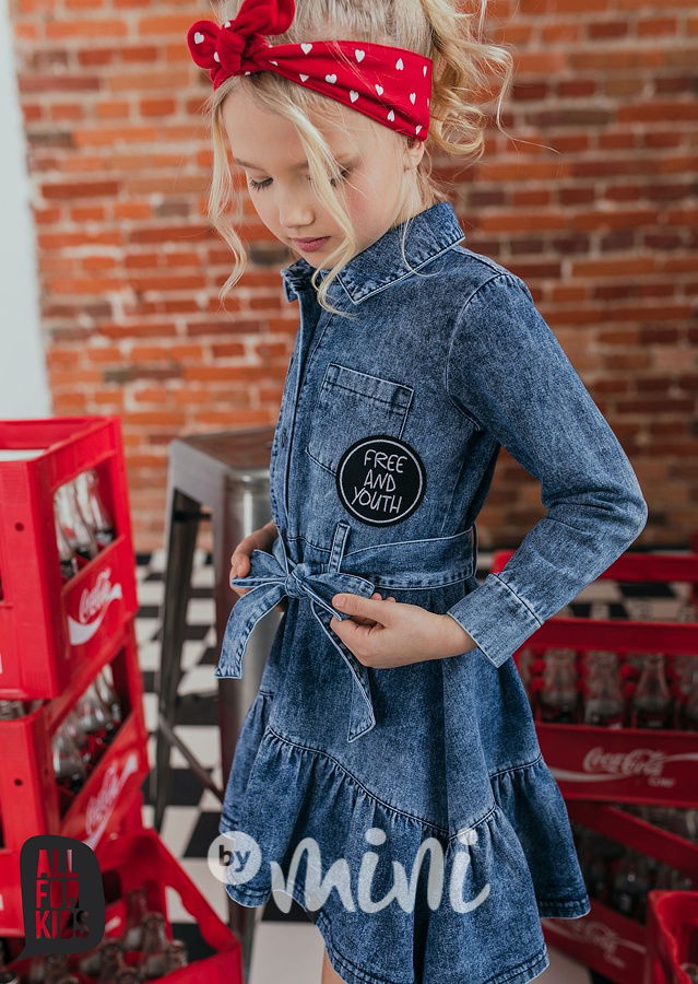 Košilové jeans šaty - pin up style