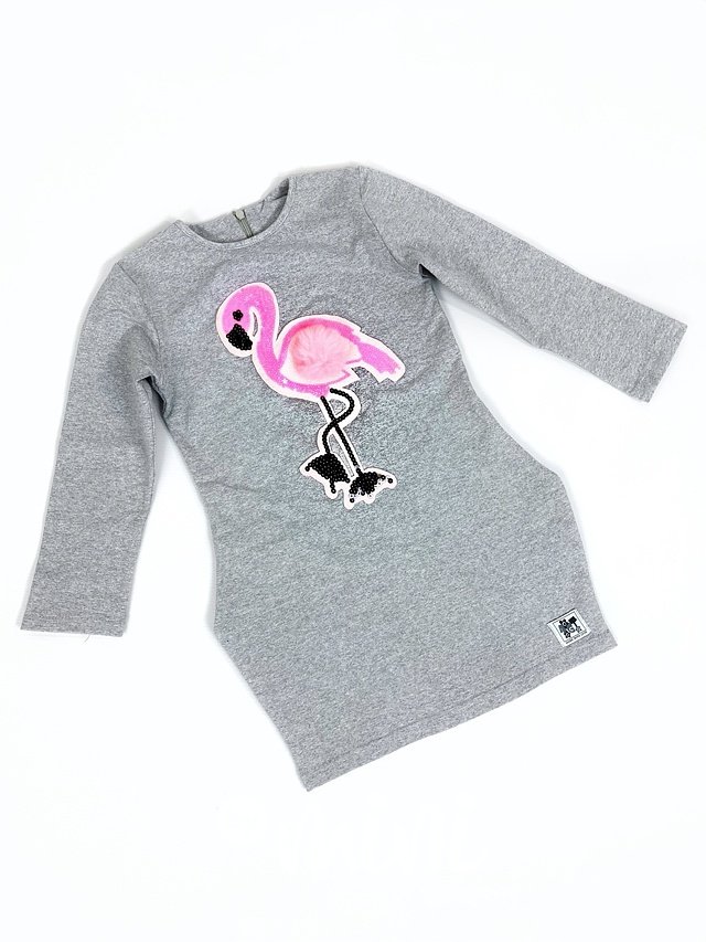 Flamingo dívčí tunika - grey