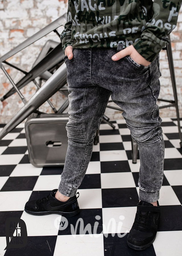 Cotton jeans biker - černé