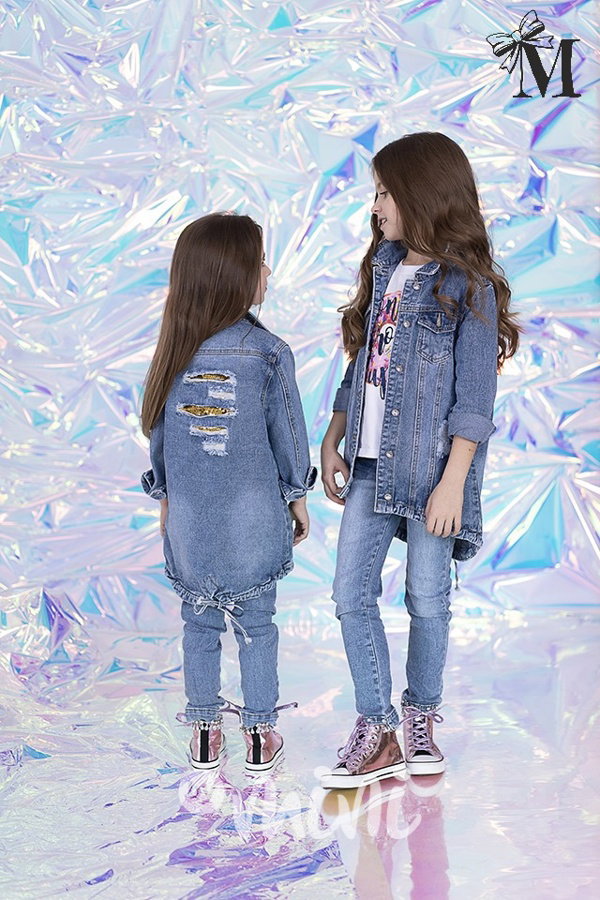 Denim parka