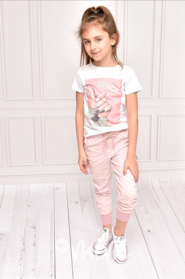 Pink kalhoty + fashion triko