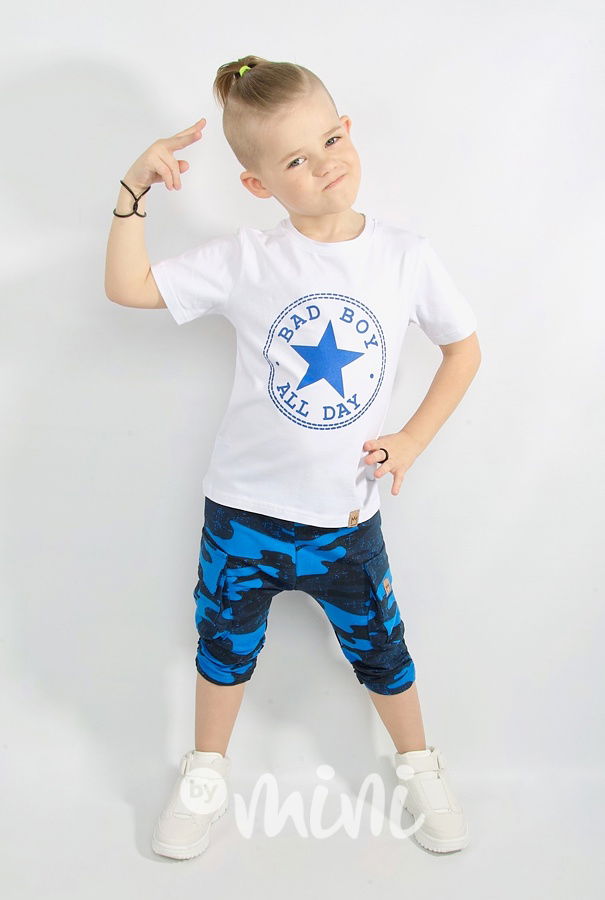 Blue army shorts baggy kapsáče