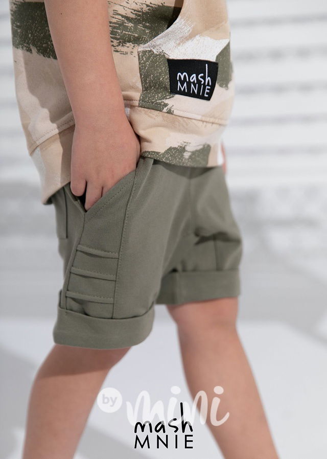 Street style shorts s prošitím khaki *Premium*