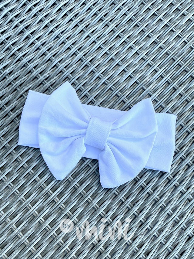 Bílá čelenka s mašlí