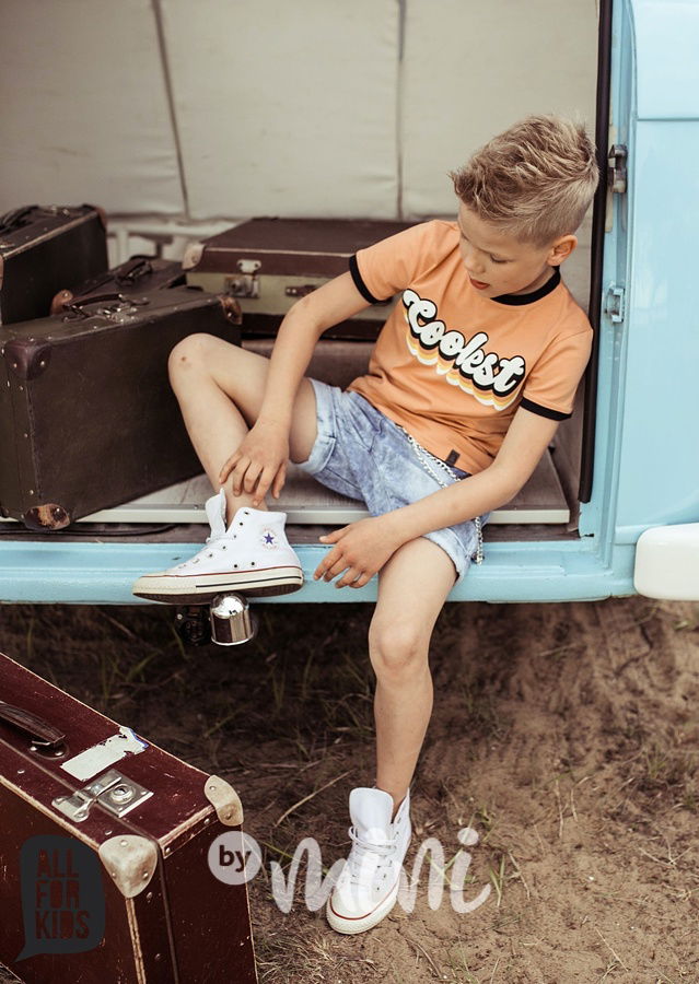 TOP - kraťasy soft jeans s řetězem- ice blue