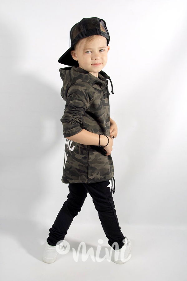 Iconic boy long mikina - army