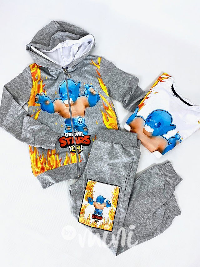 Brawl Stars 3ks chlapecká souprava - šedá
