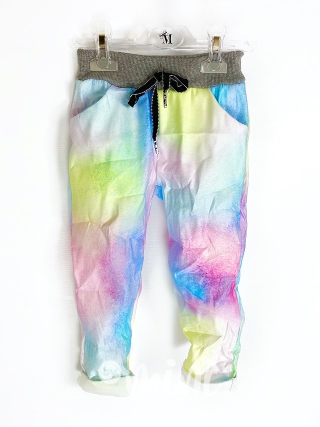Rainbow pants s pomačkaným efektem