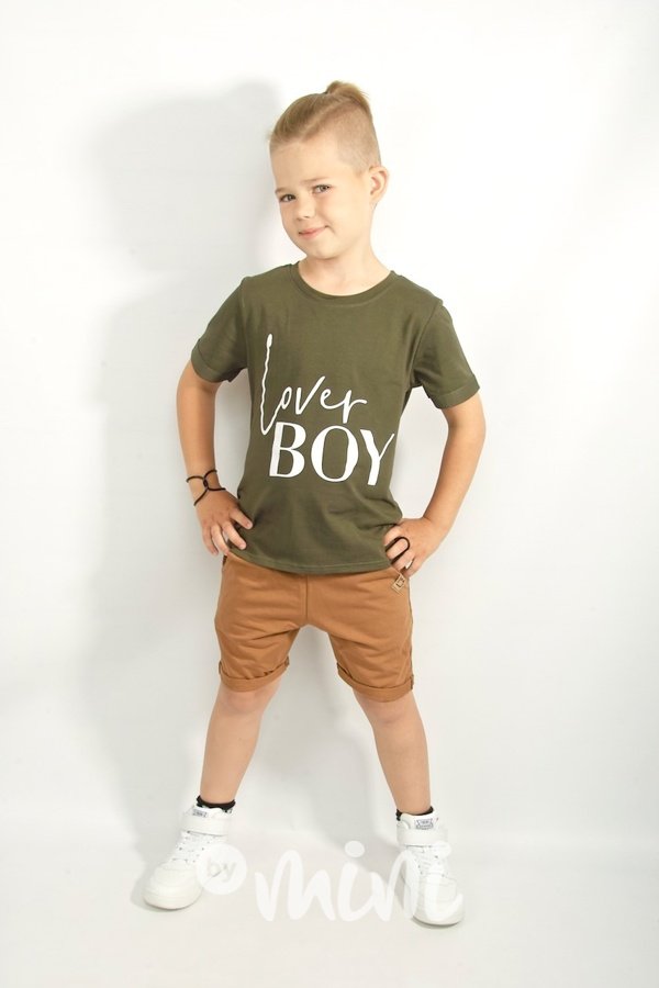 Lover boy chlapecké triko khaki