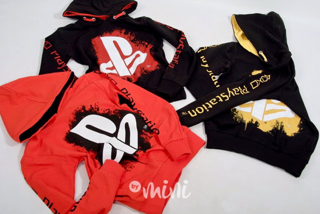 Playstation mikina - red/black