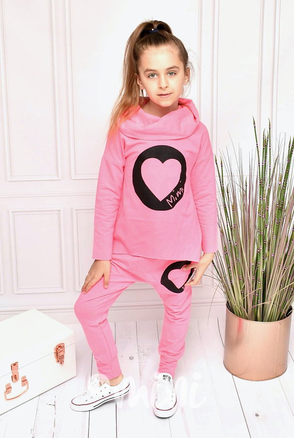 Neon pink mikina + baggy *heart*