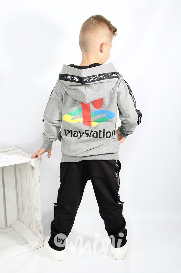 Playstation mikina na zip - tmavě šedá