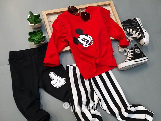 Mickey blůzka s řasením červená