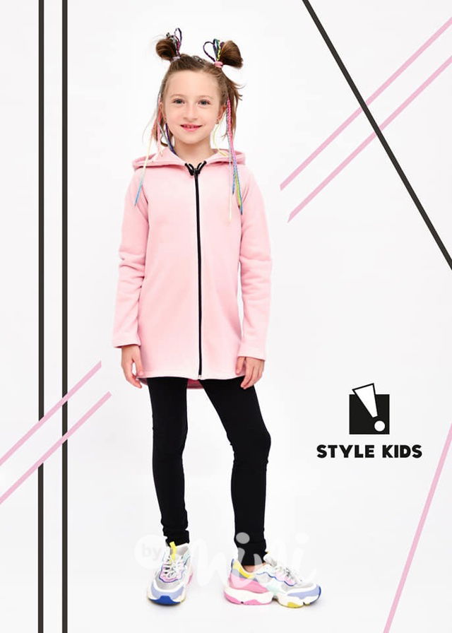 Iconic girl long dětská mikina - růžová