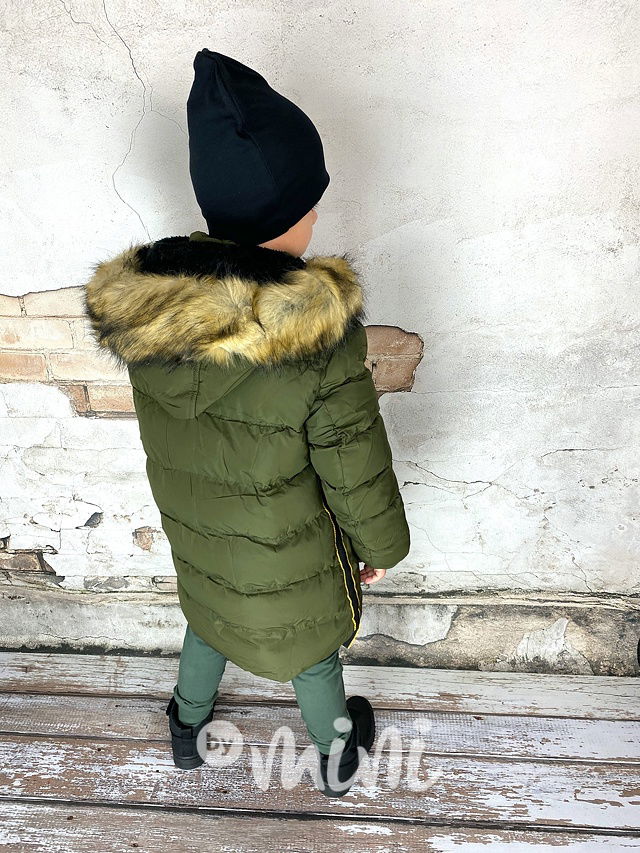 Khaki chlapecký zimní kabát