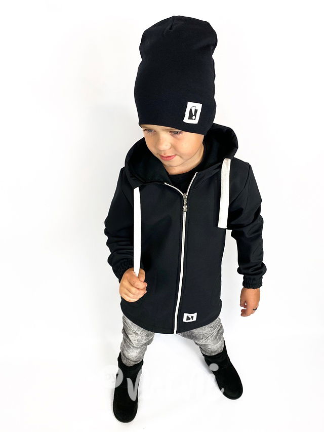 Warm softshell long bunda - černá