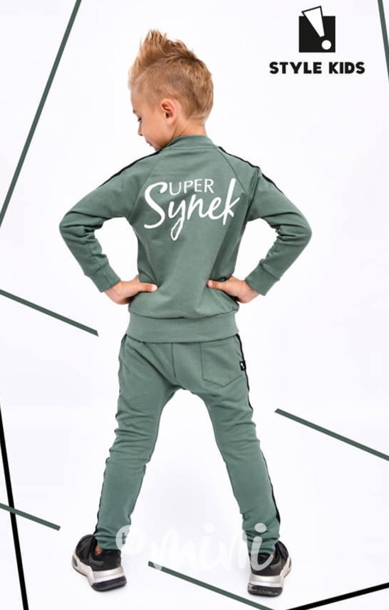 Super synek lampas set pastel khaki - mikina + baggy