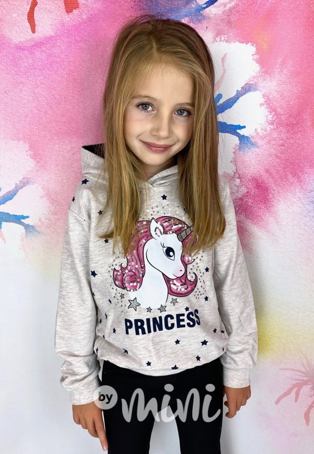 Unicorn mikina s flitry - melange