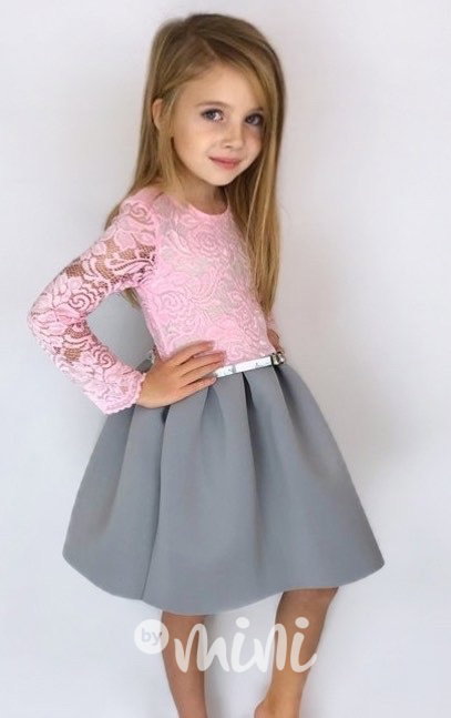 Luxury PINK/GREY dress