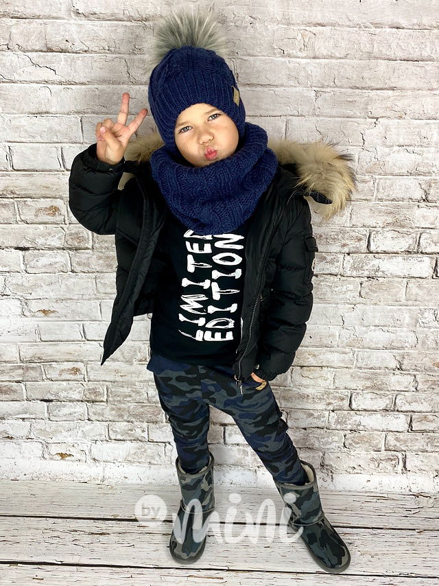 SUPER TERMO kulich + maxi nákrčník jeans BLUE