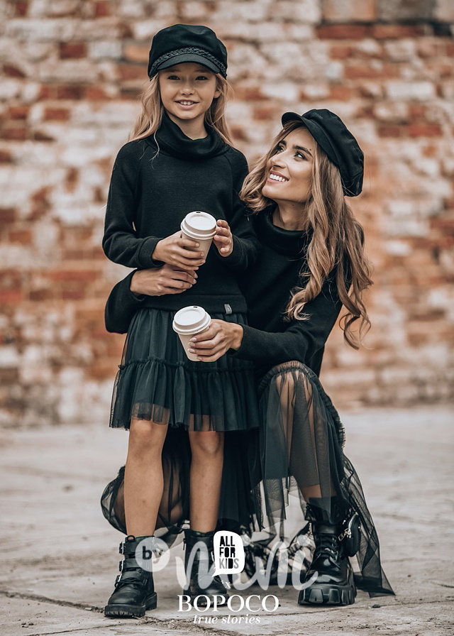 Svetrové šaty black #MiniMe