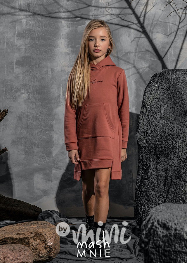 Hoodie dívčí dress coral *by MashMnie*