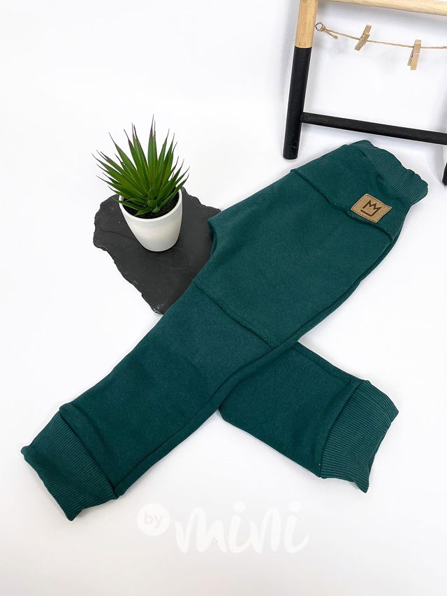 Jungle green chlapecké flísové baggy tepláky