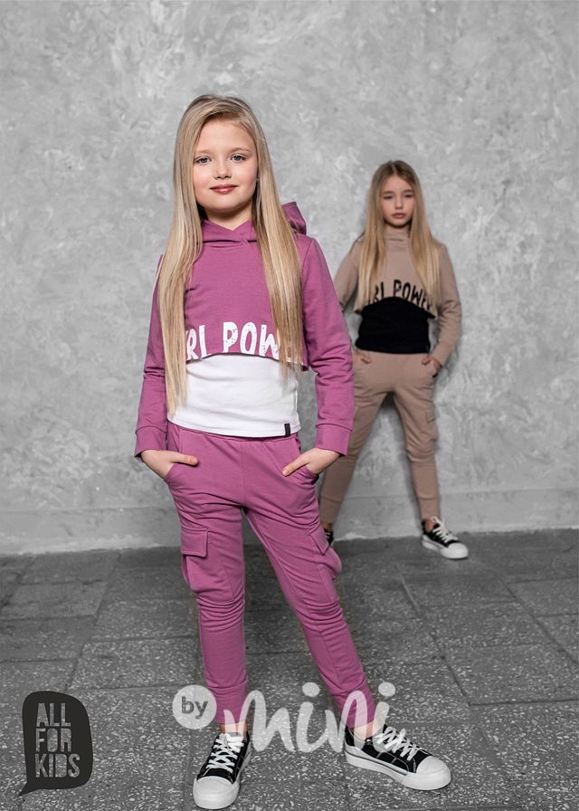 Girl power hoodie crop mikina pink *AFK*