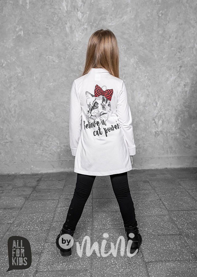 Cat power košilová tunika white *AFK*