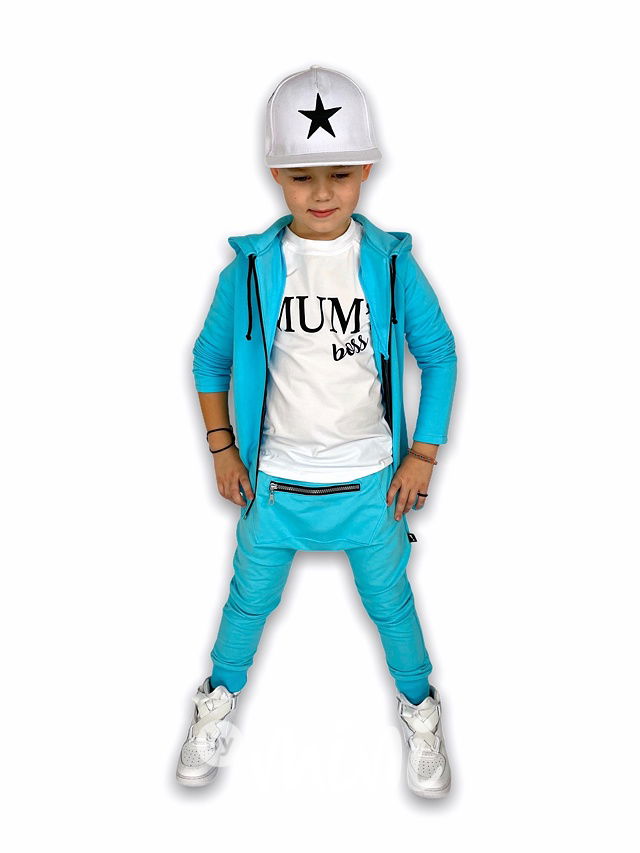 Iconic boy long mikina - sky blue