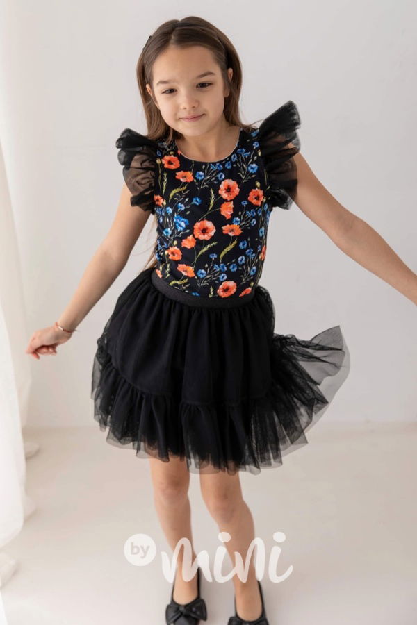 Black maxi tutu sukně Lily Grey
