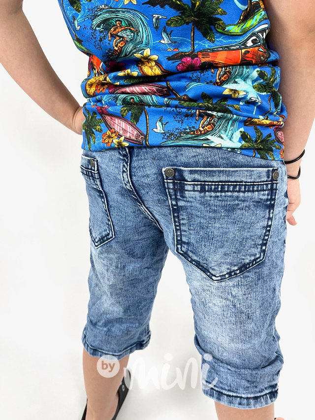 Ripped jeans kraťasy - blue