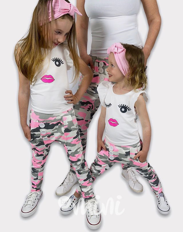 Pink army baggy tepláčky *MiniMe*