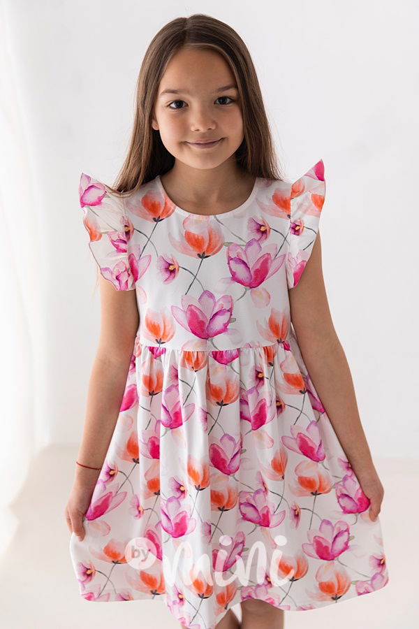 Pink orange blossom dívčí šaty