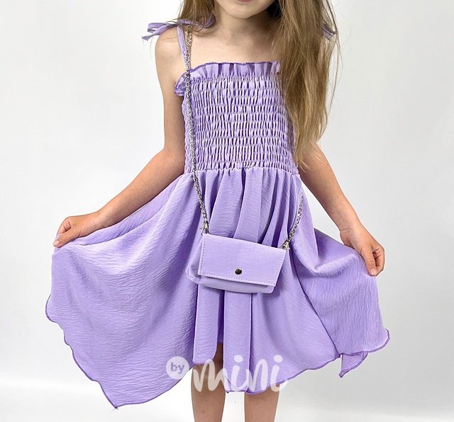 Letní šaty s kabelkou lila