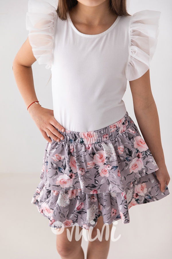 White blůzka s tylovými rukávy Lily Grey