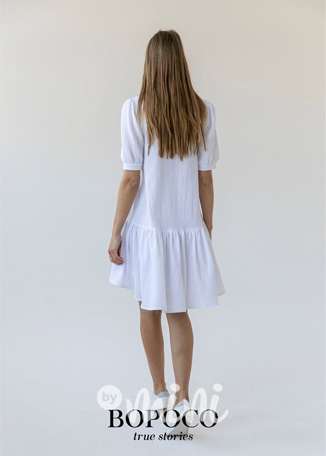 Mušelínové šaty white