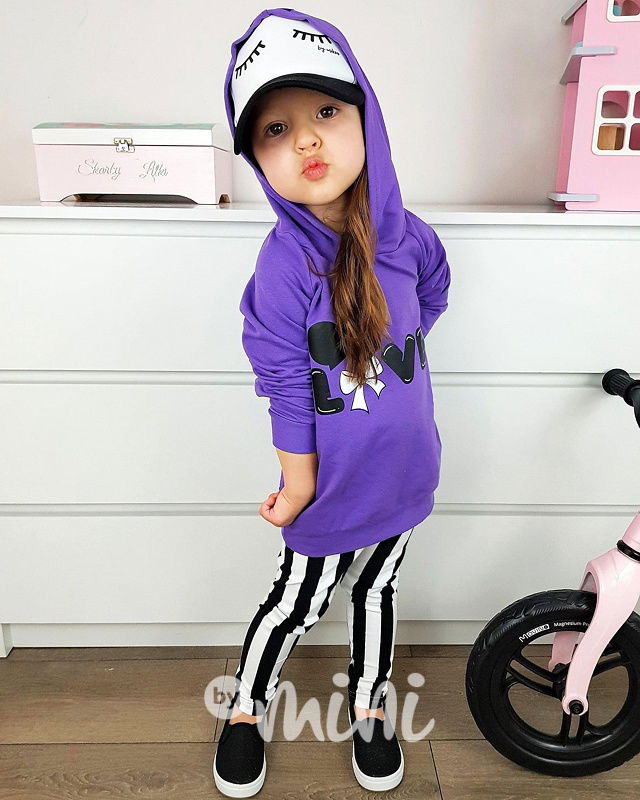 Pruhované legíny black/white