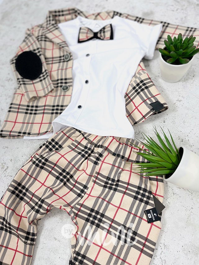 Chlapecké triko alá košile London style motýlek