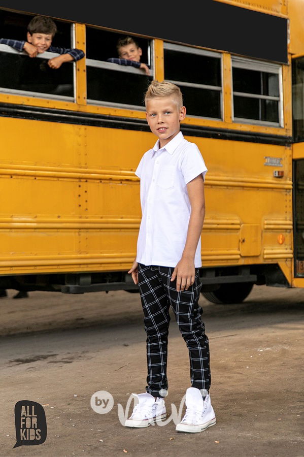 Bavlněná bílá košile s krátkým rukávem